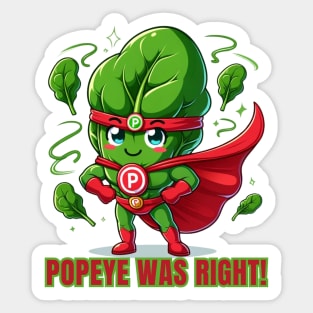 Super Spinach Hero Mascot Sticker